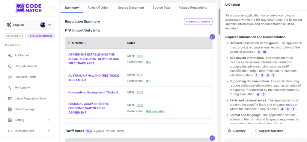 Tariff Search